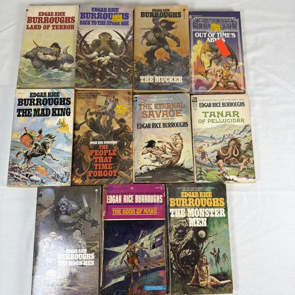 Edgar Rice Burroughs (Tarzan) Ace PB Lot of 11 Vintage 1970s Sci-Fi Fantasy